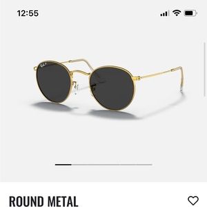 RAY BAN Round Metal Sunglasses